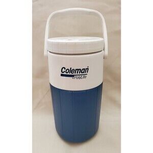 Coleman #5590 Polylite Water Jug Cooler Handle Half 1/2 Gallon Blue Vintage NOS